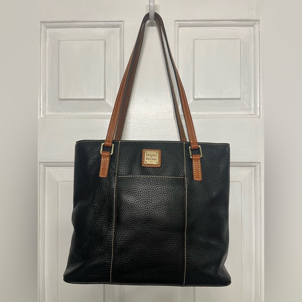 Dooney & Bourke Black and Brown Leather Tote